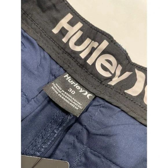 Hurley Men's Cotton Twill Walk Shorts Size 30 Navy Blue 10-Inch Inseam NWT - Picture 3 of 12